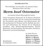 Traueranzeige Josef Ostermeier