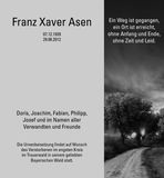 Traueranzeige Franz  Xaver Asen