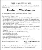 Traueranzeige Gerhard Winklmann