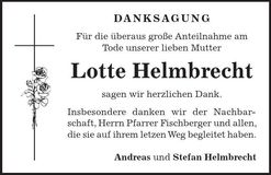 Traueranzeige Lotte Helmbrecht