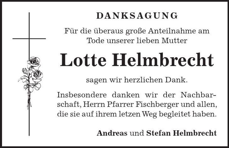 Traueranzeige Lotte Helmbrecht