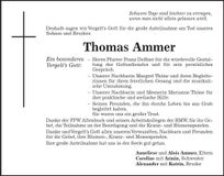 Traueranzeige Thomas Ammer