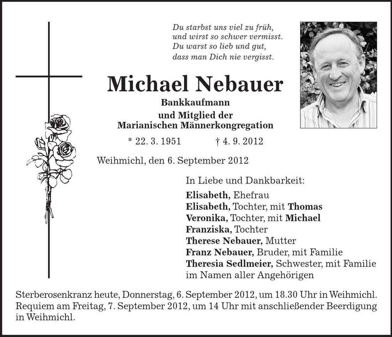 Traueranzeige Michael Nebauer