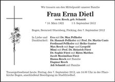 Traueranzeige Erna Dietl