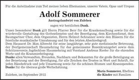 Traueranzeige Adolf Sommerer