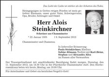 Traueranzeige Alois Steinkirchner