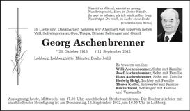 Traueranzeige Georg Aschenbrenner