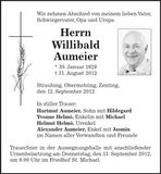 Traueranzeige Willibald Aumeier