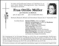 Traueranzeige Ottilie Müller