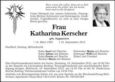Traueranzeige Alfons Kerscher