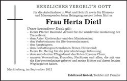 Traueranzeige Herta Dietl