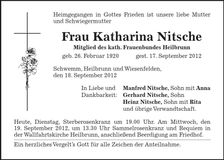 Traueranzeige Katharina Nitsche