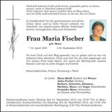 Traueranzeige Maria Fischer