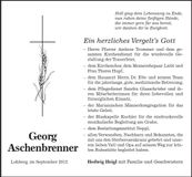 Traueranzeige Georg Aschenbrenner