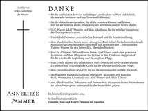 Traueranzeige Anneliese Pammer