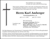 Traueranzeige Karl Amberger