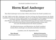 Traueranzeige Karl Amberger