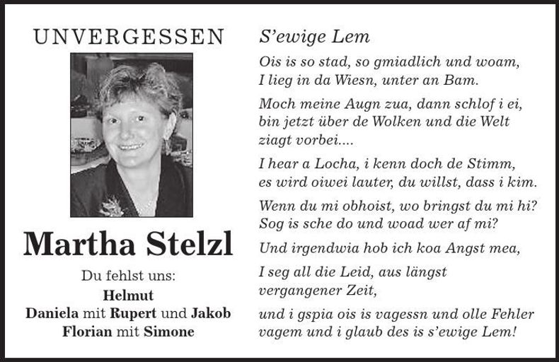 Traueranzeige Martha Stelzl
