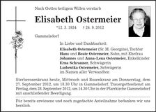 Traueranzeige Elisabeth Ostermeier