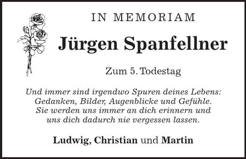 Traueranzeige Jürgen Spanfellner