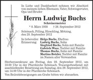 Traueranzeige Ludwig Buchs