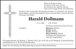 Traueranzeige Harald Dollmann