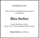 Traueranzeige Rita Stadler