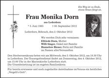 Traueranzeige Monika Dorn