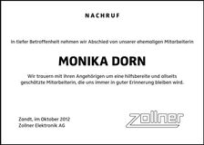 Traueranzeige Monika Dorn