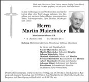 Traueranzeige Martin Maierhofer