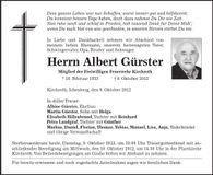 Traueranzeige Albert Gürster