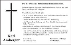 Traueranzeige Karl Amberger