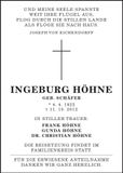 Traueranzeige Ingeburg Höhne