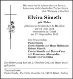 Traueranzeige Elvira Simeth