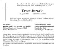 Traueranzeige Ernst Jurack