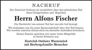 Traueranzeige Alfons Fischer