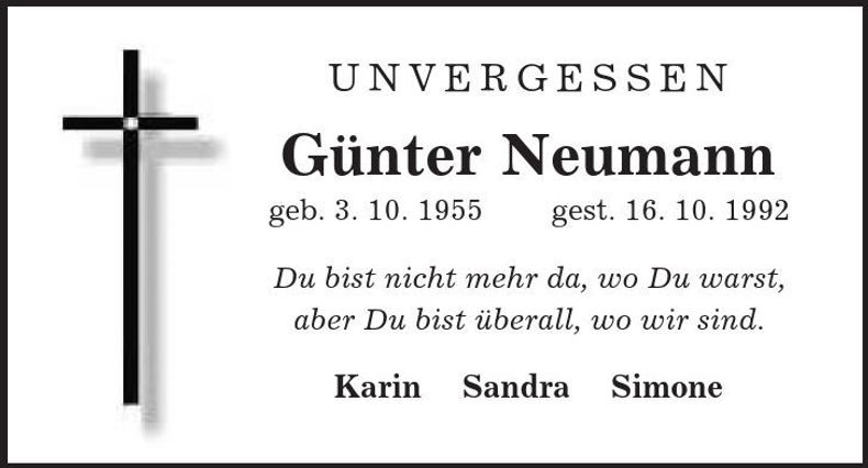 Traueranzeige Günter Neumann