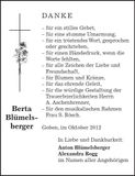 Traueranzeige Berta Blümelsberger