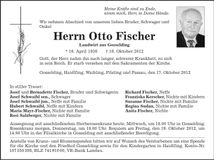 Traueranzeige Otto Fischer