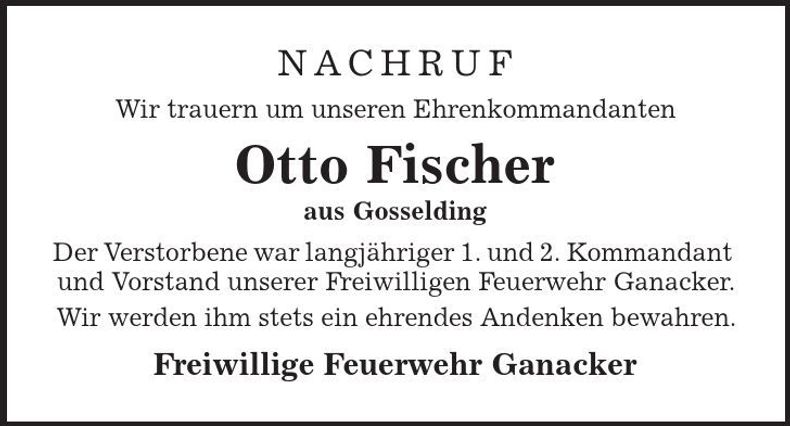 Traueranzeige Otto Fischer