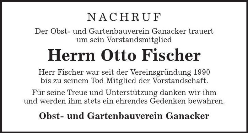 Traueranzeige Otto Fischer