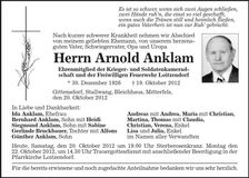Traueranzeige Arnold Anklam