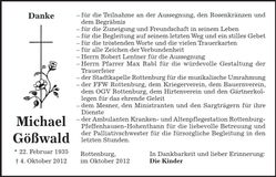 Traueranzeige Michael Gößwald