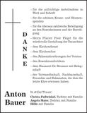 Traueranzeige Anton Bauer