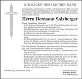Traueranzeige Hermann Salzberger