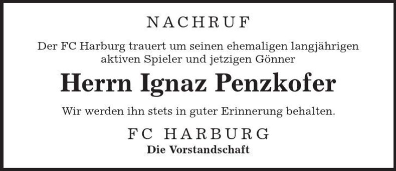 Traueranzeige Ignaz Penzkofer