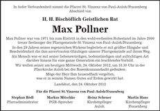 Traueranzeige Max Pollner