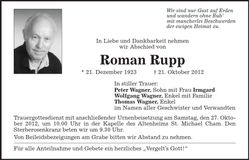 Traueranzeige Roman Rupp