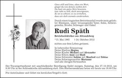 Traueranzeige Rudi Späth