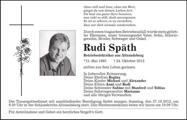 Traueranzeige Rudi Späth